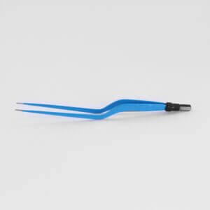 20cm Angled Bipolar Bayonet Style Electrosurgical Forceps with 1mm Tip