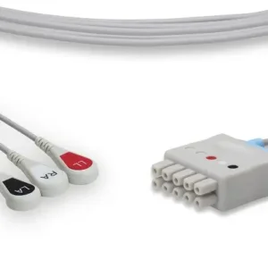 3-Lead ECG Snap Style with Removable Cable