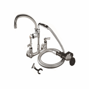 Deluxe Wall-Mount Faucet - Sprayer and Swivel Spout