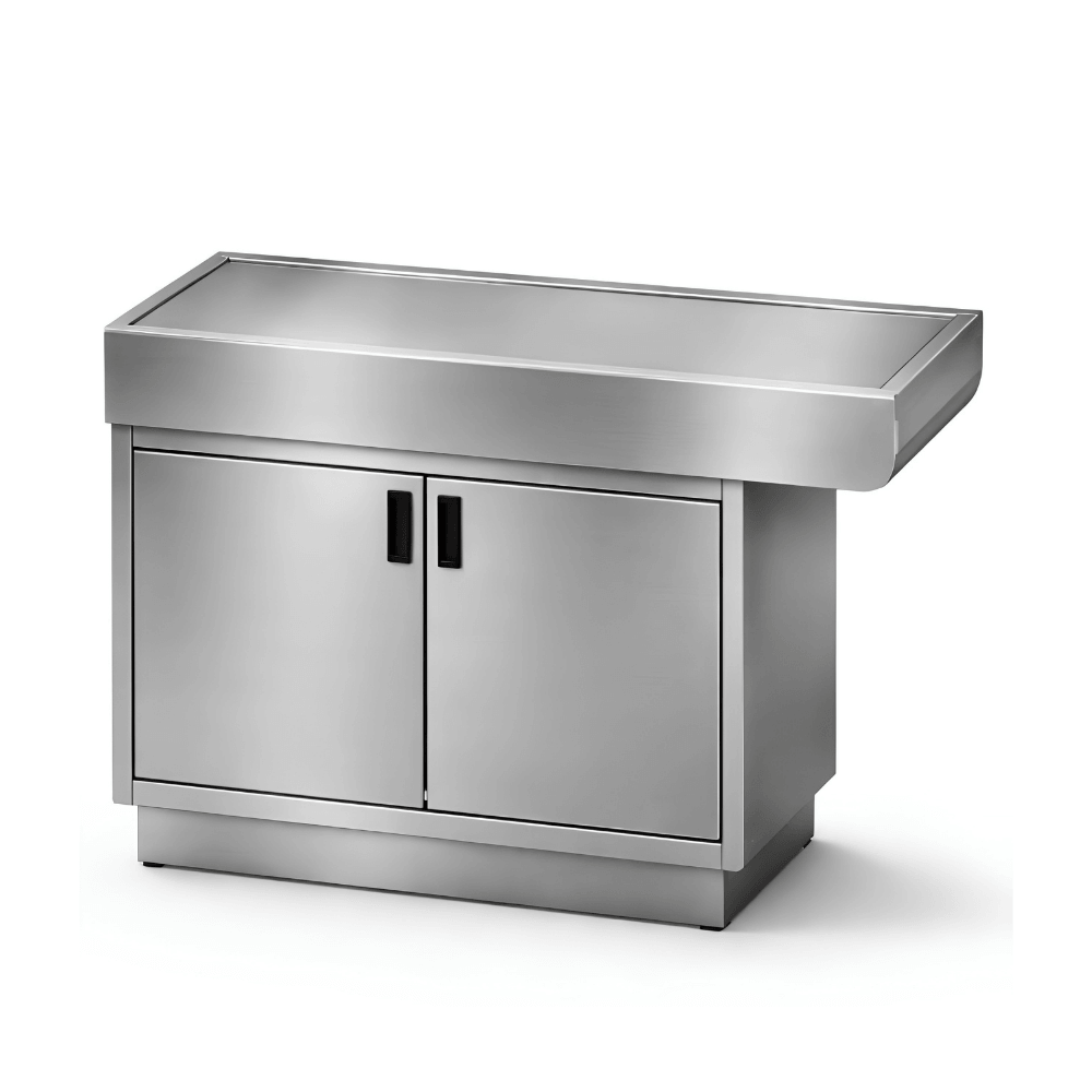 Stainless Cabinet Style Marine Edge Exam Table with Knee Space