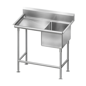 Stainless Utility Rinse Sink with 24 Drainboard