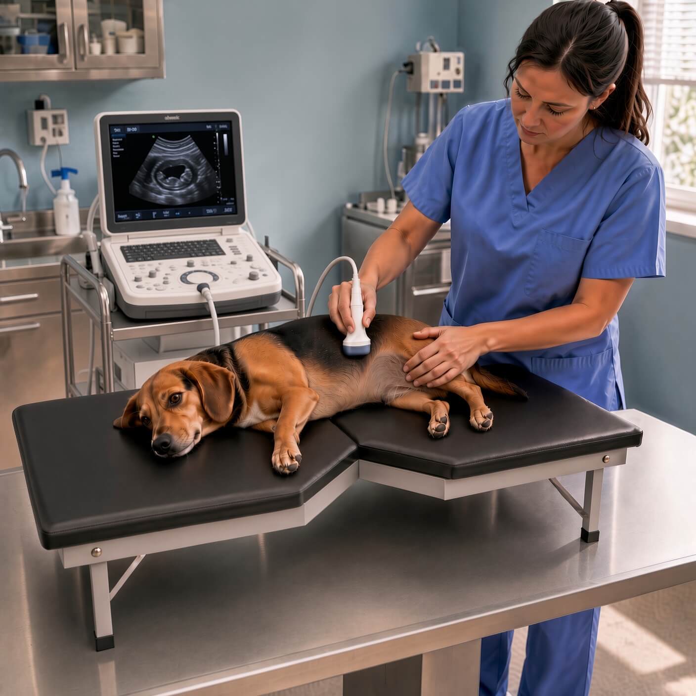 Veterinary ultrasound tables