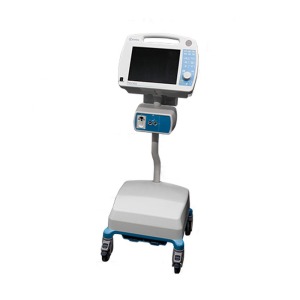 Refurbished Invivo 3160 Precess Blue MRI patient monitor with the display on a rolling base